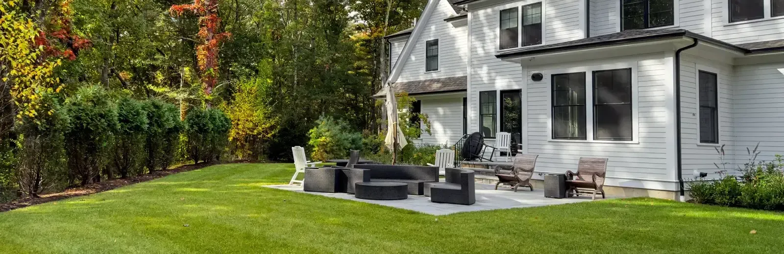 house back yard with nice patio